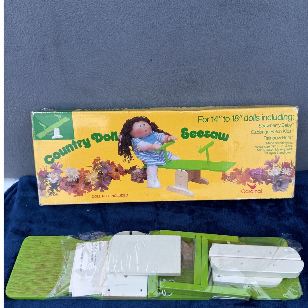 Cardinal Country Doll Seesaw 14-18" Cabbage Patch Kids Boxed Vintage 1984 Decor